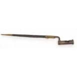 Very good quality reproduction/re-enactment Brown Bess Napoleonic war socket bayonet and leather