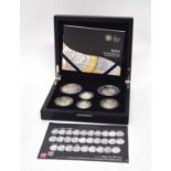 Cased 2002 silver four coin Britannia design proof set