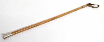 20th century silver topped swagger stick/riding crop, the pommel engraved E.C. Douglas, HQ RFA, side