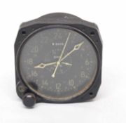 WWII BU US Navy Waltham & Co 8-day aircraft clock, stamped with US anchor to back and Waltham