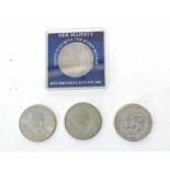 Quantity of four Great Britain five shilling crown coins to include two 1965 Churchill, 1981 HRH