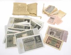 Very large quantity of Second Reich Weimar Republic 10,000 marks notes from 1922, with further 20,