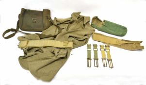 Quantity of 1937 pattern WWII/post-war British webbing to include haversack, two pairs of brace