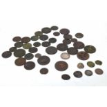 Quantity of Georgian half pennies, pennies, worn condition, together with two George III spade