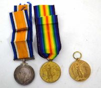 Presumed family group of WWI British medals, comprising 1914-1918 British War medal and 1914-1919