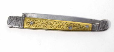 Possible late 18th/early 19th century brass and steel Persian folding knife