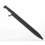 WWI Imperial German M18 98 Mauser Butcher bayonet with ebonised grip handles, quillion and painted