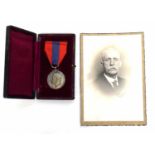 George V cased Imperial Service medal impressed to Herbert George Rivens with related ephemera and