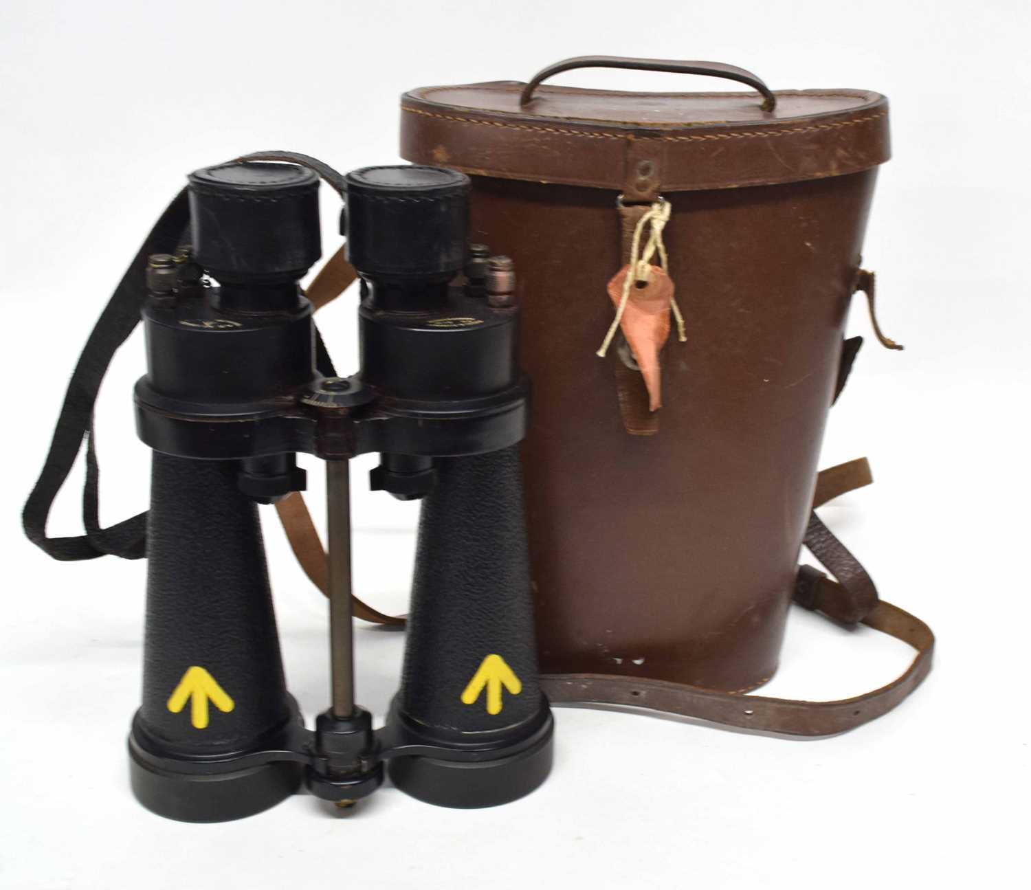 Pair of WWII Barr & Stroud CF41 Naval binoculars and case, serial no 75105