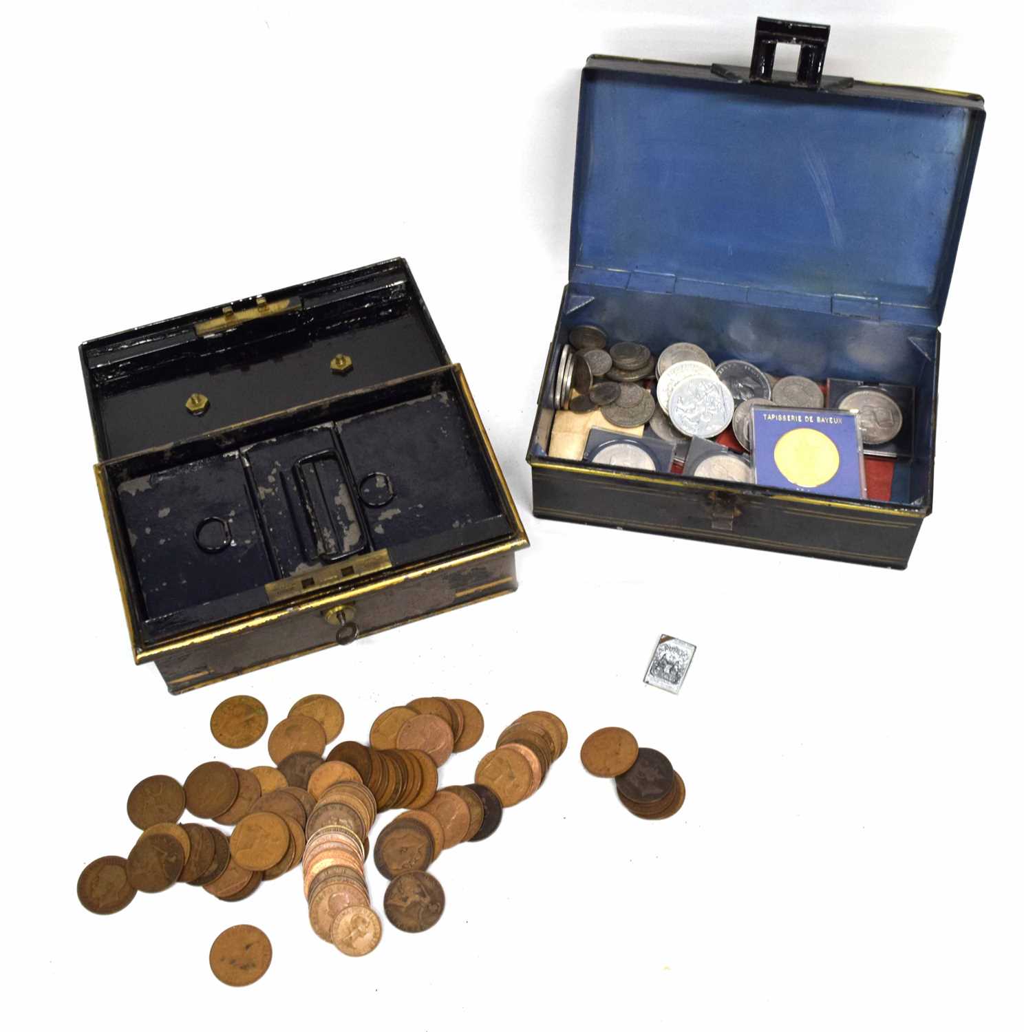 Two metal money boxes containing various coinage - Image 3 of 3