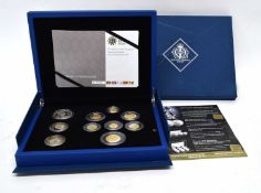 Cased 2004 silver Diamond Jubilee 10-coin proof set