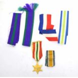 Small quantity of medal miniature ribbons to include Italy Star miniature, ribbons to include