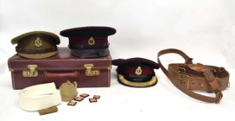 Pair of Medical Corps officers peak caps to include one size 7 1/8 with King George cap badge,