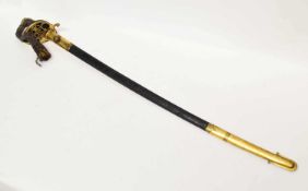 Victorian 1822 pattern officer's pipe back sword and scabbard, made by I. Levey, with Victorian