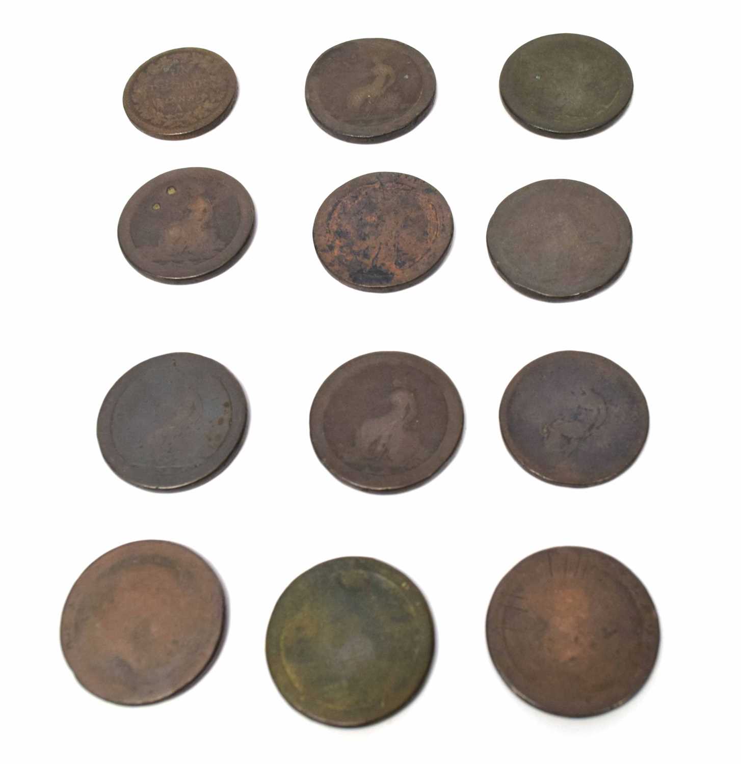 Quantity of Georgian half pennies, pennies, worn condition, together with two George III spade - Image 4 of 6