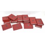 Seven leather cased UK Royal Mint proof sets to include 1992, 1993, 1993, 1999, 1996 1997 and