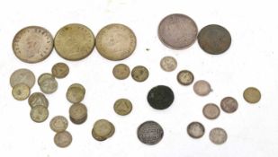 Packet of assorted coins including some pre-1947 and Roman etc