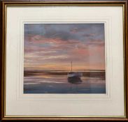 Tony Garner (British, 20th century),'Tranquility Brancester Staithe', pastel on board, signed in