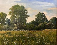 British School, Norfolk Landscape, oil on board, indistinctly signed bottom left '** Young'