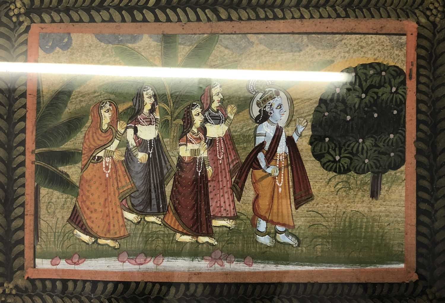 A collection of 19th and 20th Century South Asian paintings, depicting a variety of subjects, in - Image 4 of 5