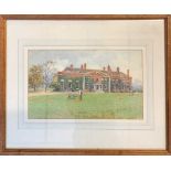 N.E. Remington, Country house, watercolour, signed, dated (1918), 8x14ins, framed and glazed.