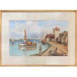 Matthew Phillips, Italian river scene, watercolour, signed and dated (97),12x20 ins, framed and