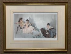 After Sir William Russell Flint (British, 20th century), 'Three Girls' chromolithograph, limited