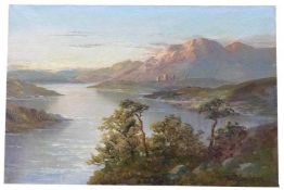 Francis E Jamieson, Highland landscape, oil on canvas, signed lower right, 41 x 61cm, unframed