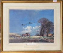After J. Wooton, signed print , Steady on Them's Spitfires', 50 x 37cm