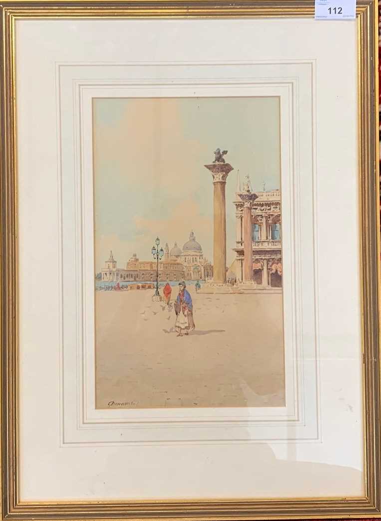 E. Benvenutti, signed watercolour Venetian Scene 29 X 17 CM