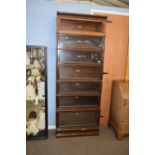 Large Globe Wernicke seven-section stacking bookcase cabinet, glass missing from top door, 225cm