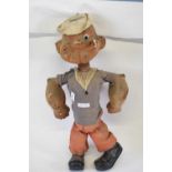 Cardboard model of Popeye with black shoes, marked KFS, 57cm high
