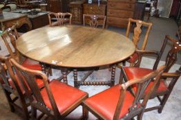 Harlequin set 8 various 18th century and later dining chairs with red upholstered seats (8)