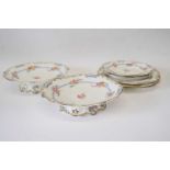 Group of English porcelains, all decorated in Sevres style, comprising low tazza, pattern no 6101,