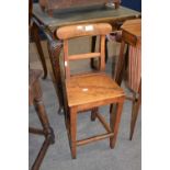 Small 19th century child's correction chair with bar back, 76cm high