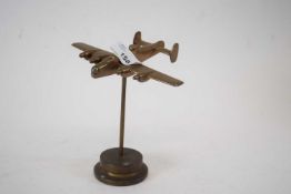 Brass model of a Lancaster bomber