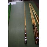 Custom built Powerglide snooker cue, 147cm long