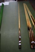 Custom built Powerglide snooker cue, 147cm long