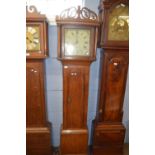 William Dowsing Halesworth, 30-hour longcase clock set in oak case with a pierced pediment over a