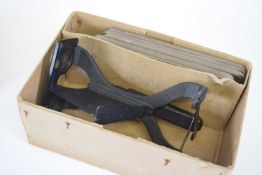 Box containing stereoscopic viewer and quantity of WWI stereo views (22)