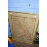 Victorian needlework map of the British Isles, signed M A Bardsley, June 1890, f/g, 95cm high