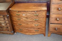 Georgian mahogany bow front chest with pull out brushing slides and four graduated drawers fitted