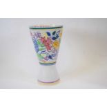 Poole Pottery vase with typical polychrome decoration of flowers, Poole dolphin mark to base, 26cm