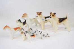 A group of English and European ceramic models of terriers various factories (10)tallest 20cmGood