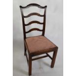 Set of five Georgian style mahogany ladderback dining chairs comprising one carver and four single