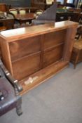 20th century walnut veneered open front bookcase cabinet, 150cm wide