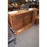 20th century walnut veneered open front bookcase cabinet, 150cm wide