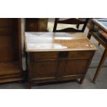 Small antique oak and ash coffer with two panelled front, 72cm wide