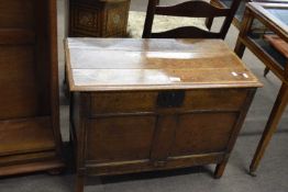 Small antique oak and ash coffer with two panelled front, 72cm wide