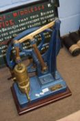 Vintage Geryk vacuum pump by Alley Compressors Ltd, Scotland, set on a wooden base, 57cm high